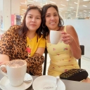 Having Coffee with my friend Mia